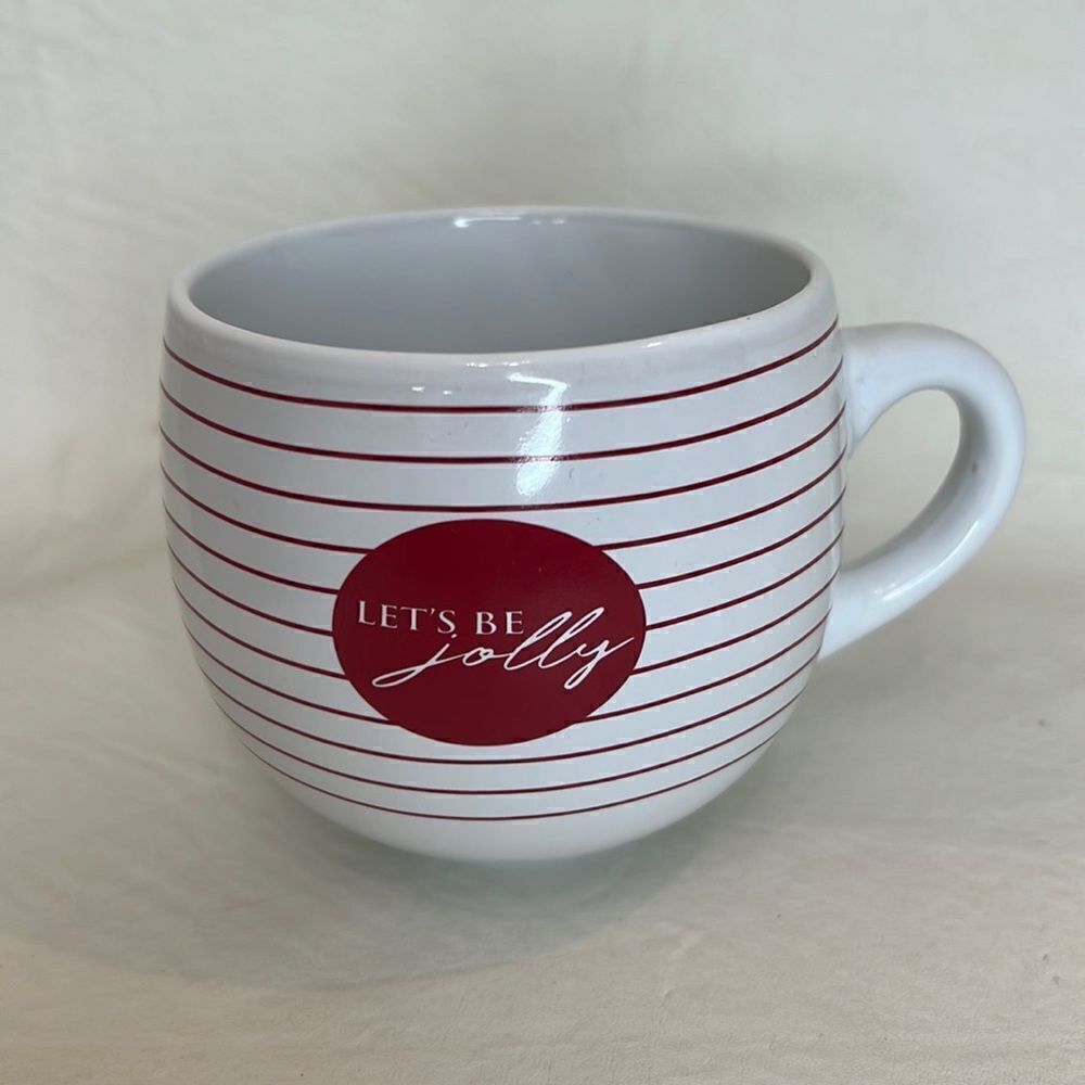 Modern Gourmet Foods Coffee Cup Let’s Be Jolly Christmas Red White 20 Ounces